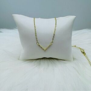 V Necklace With Rhinestone Necklace